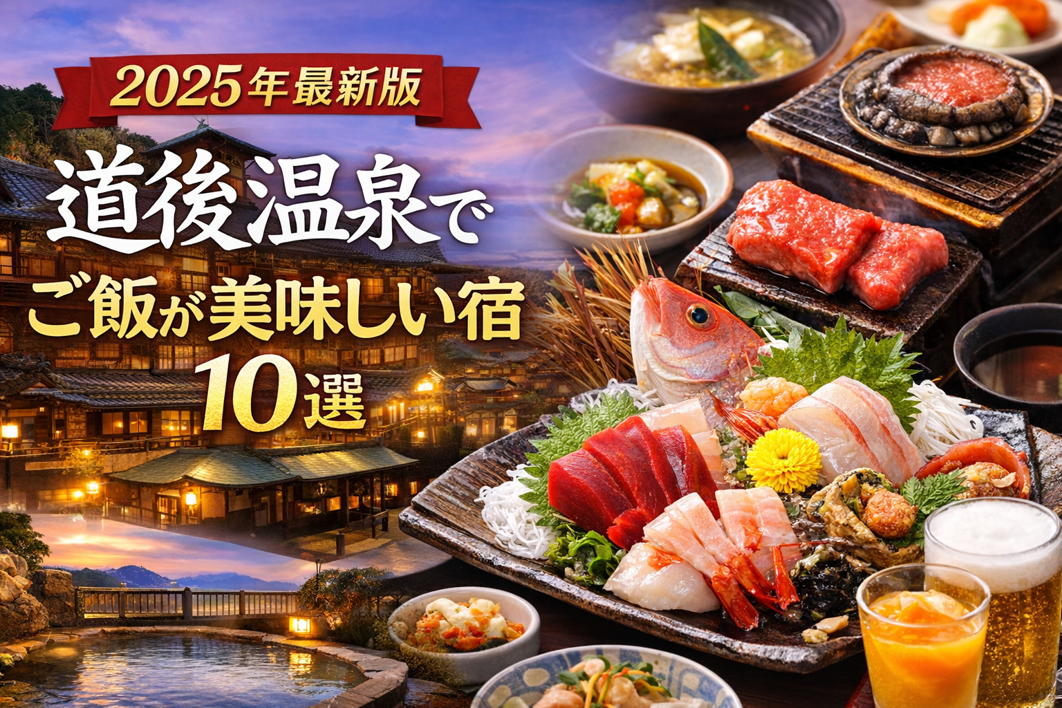 【2025年最新版】道後温泉でご飯が美味しい宿10選｜口コミ高評価のグルメ旅館特集